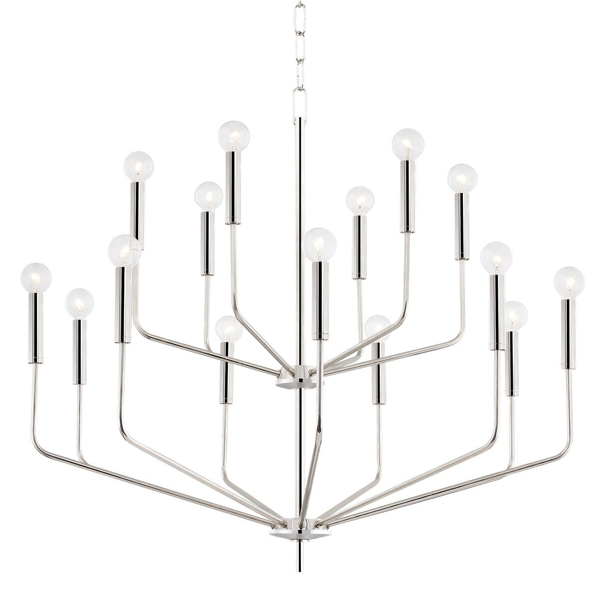 Bailey Large Chandelier - Polished Nickel Finish