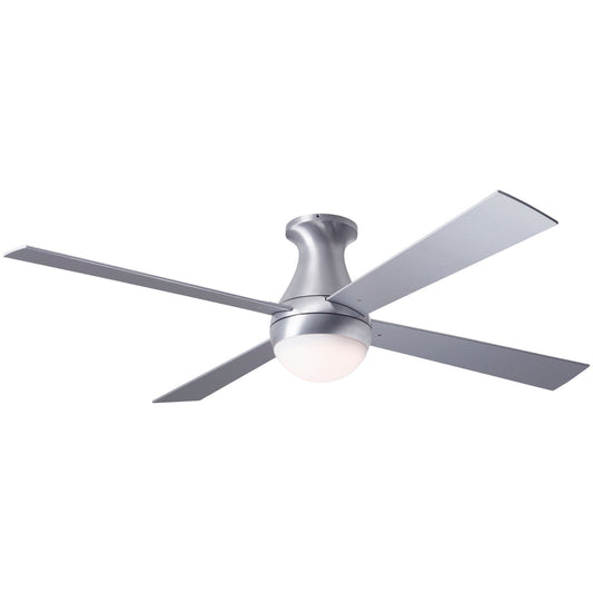 Ball Ceiling Flush Fan 52" - Brushed Aluminum (LED Light)
