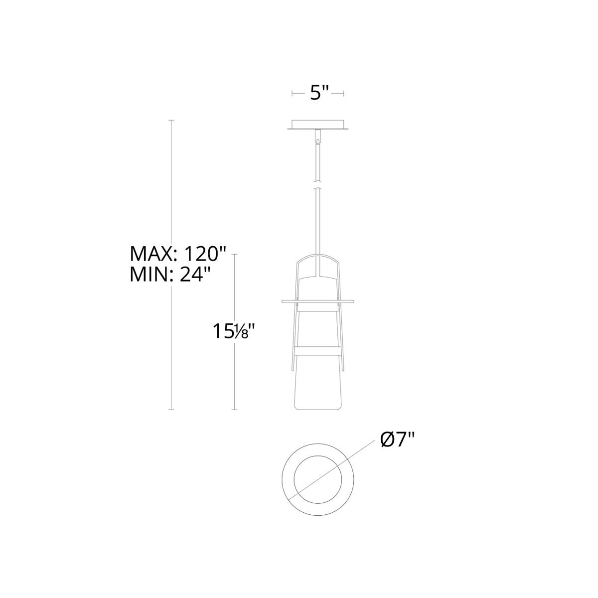 Balthus LED Outdoor Pendant - Diagram