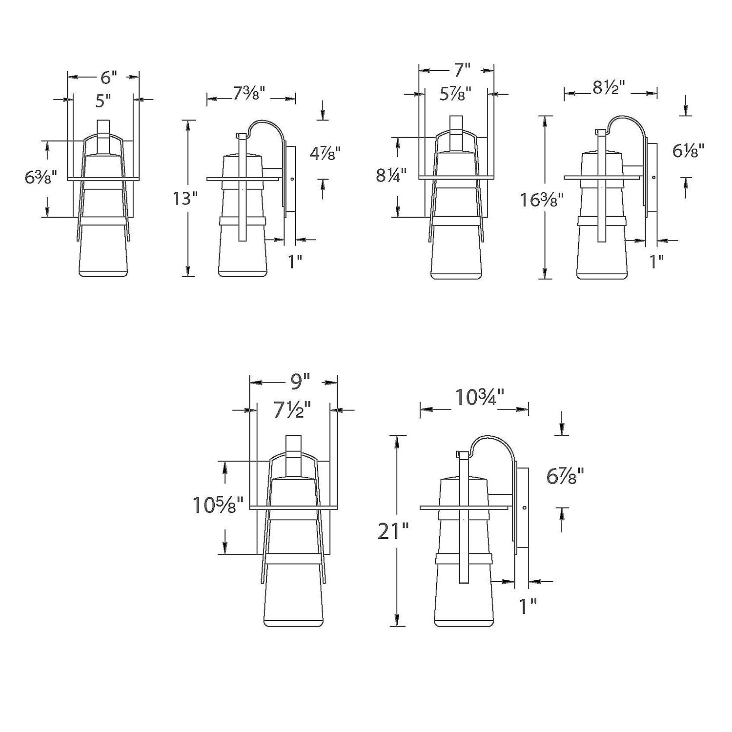 Balthus Large LED Outdoor Wall Light - Diagram
