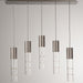 Bamboo 5-Light Linear Suspension Light - Metallic Beige Silver