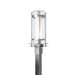 Banded Seeded Glass Outdoor Post Light - Coastal Burnished Steel Finish