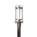 Banded Seeded Glass Outdoor Post Light - Coastal Black Finish