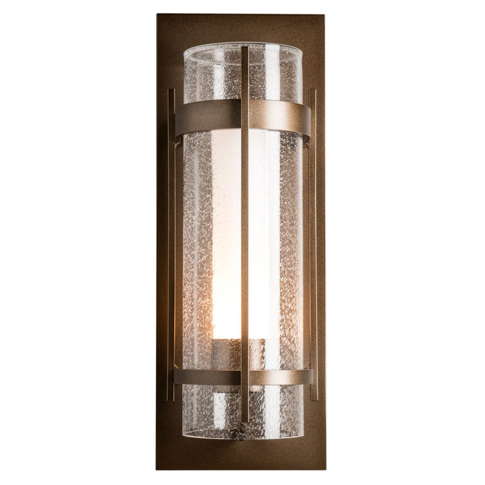 Banded Seeded Glass Outdoor Wall Sconce - Coastal Bronze Finish