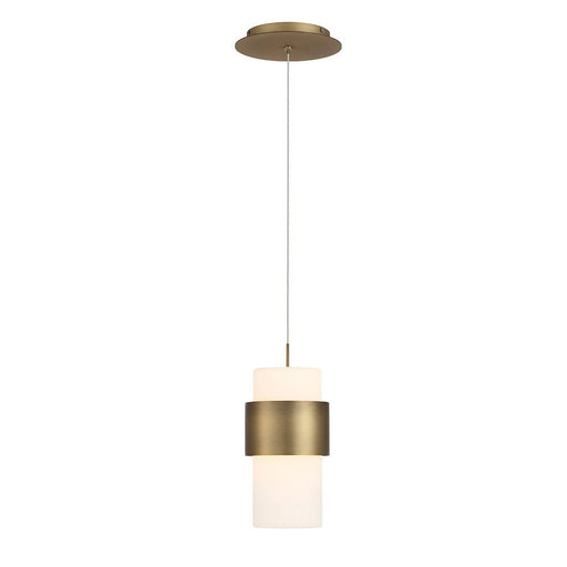 Banded LED Mini Pendant - Aged Brass Finish