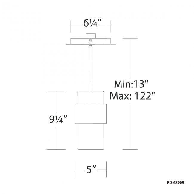 Banded LED Mini Pendant - Diagram
