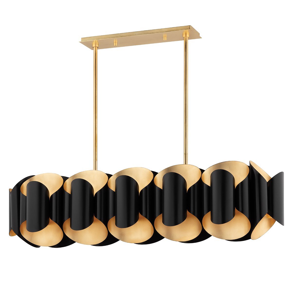 Bank Linear Suspension - Gold Leaf/Black Finish