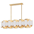 Load image into Gallery viewer, Bank Linear Suspension - Gold Leaf/White Finish
