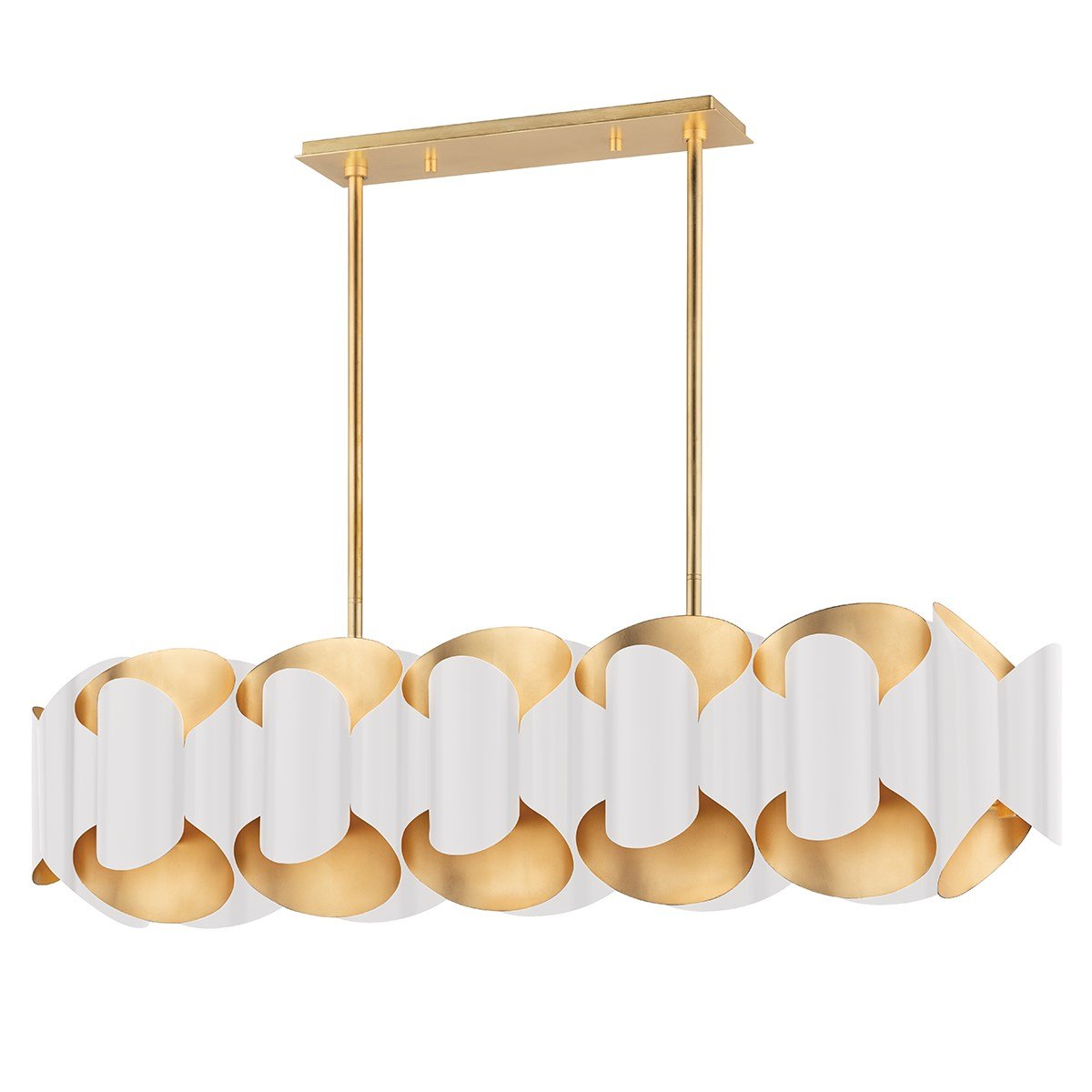 Bank Linear Suspension - Gold Leaf/White Finish