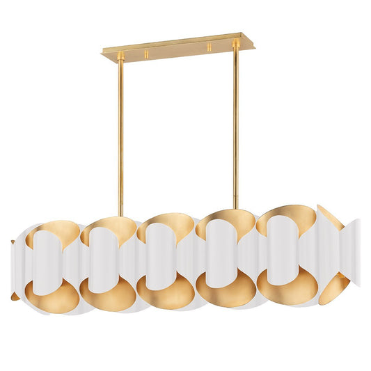 Bank Linear Suspension - Gold Leaf/White Finish