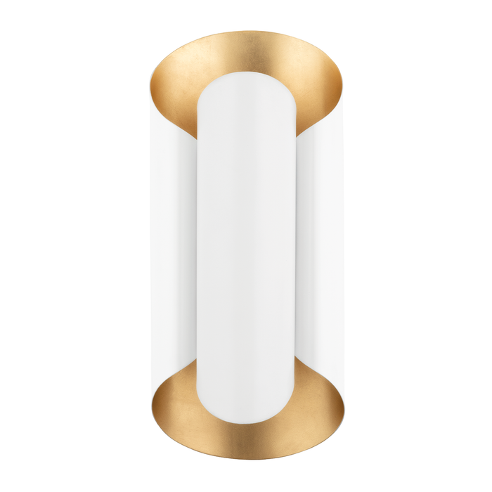 Bank Wall Sconce - Gold Leaf/White Finish