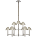 Load image into Gallery viewer, Barrett Medium Knurled Chandelier - Polished Nickel Finish
