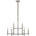 Load image into Gallery viewer, Barrett Medium Knurled Chandelier - Polished Nickel Finish with No Shade

