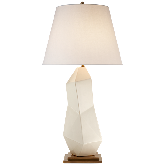 Bayliss Table Lamp - White Leather Ceramic Finish