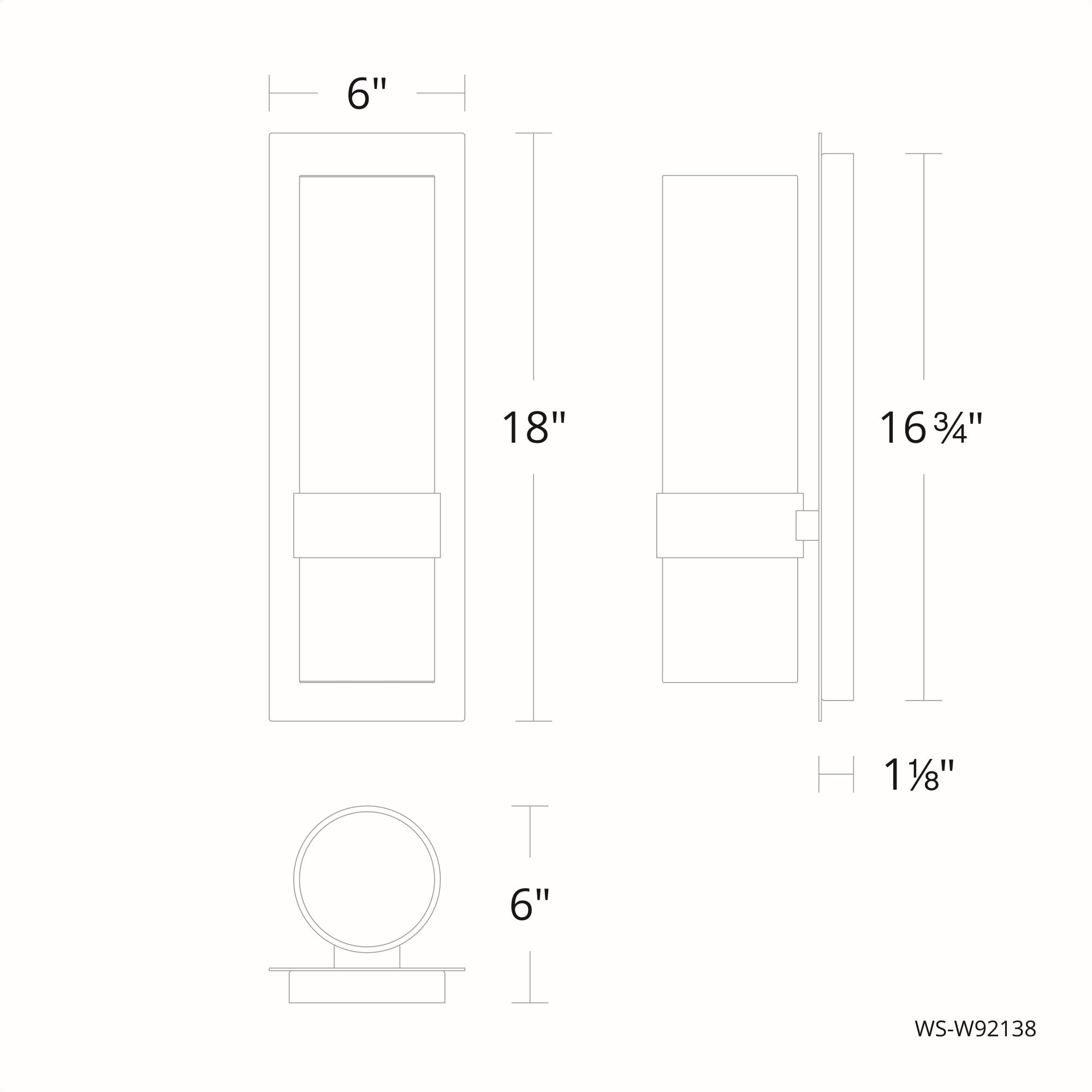 Beacon LED Outdoor Wall Sconce - Diagram