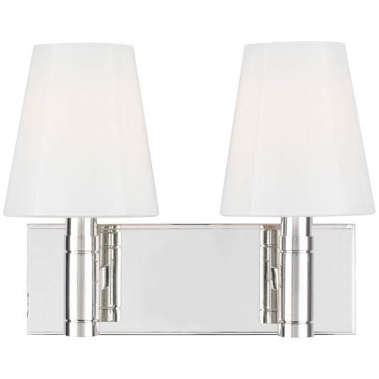 Beckham 2-Light Classic Bath Bar - Polished Nickel Finish