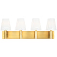 Load image into Gallery viewer, Beckham 4-Light Classic Bath Bar - Burnished Brass Finish
