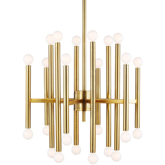 Beckham Medium Modern Chandelier - Burnished Brass Finish