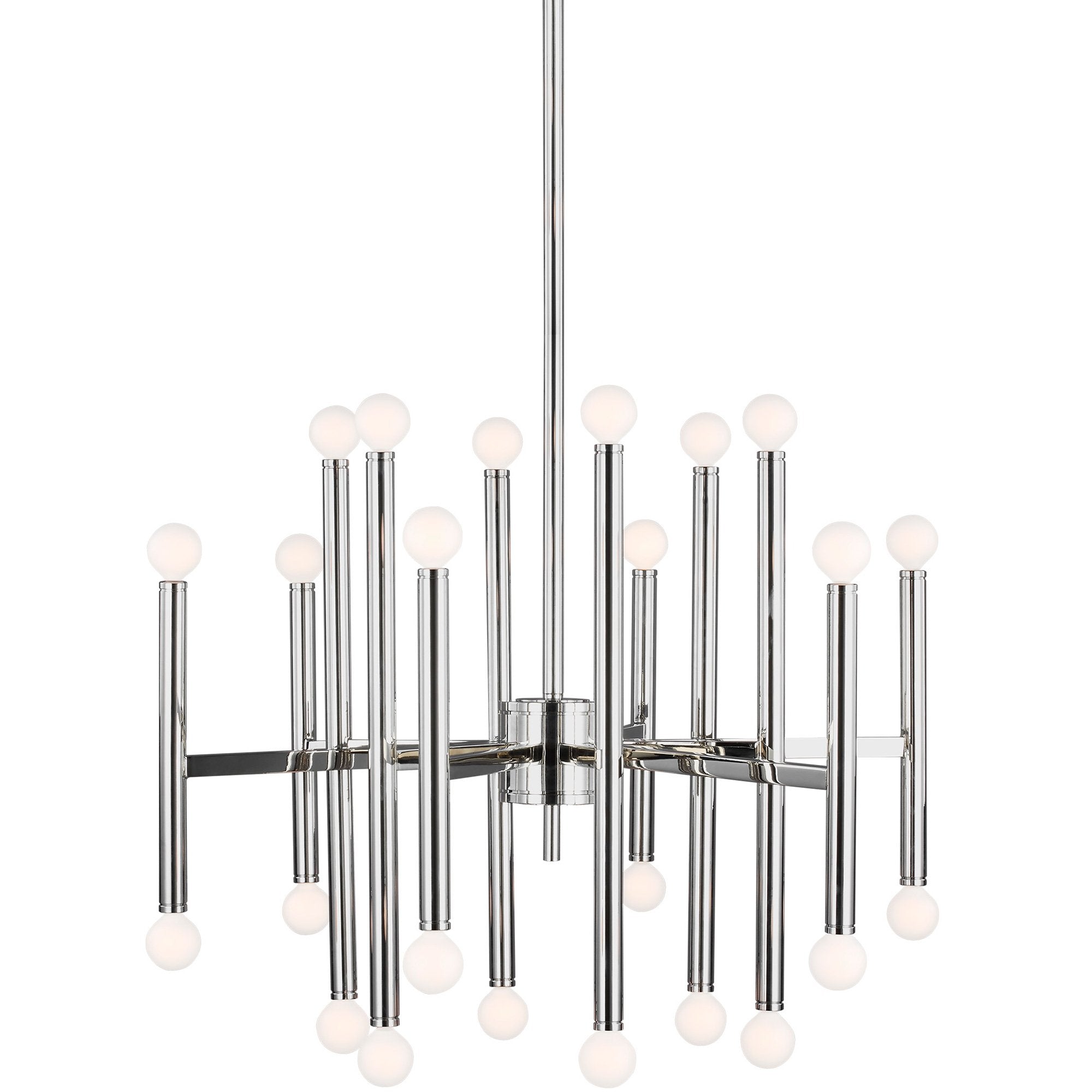 Beckham Large Modern Chandelier - Polished Nickel Finish