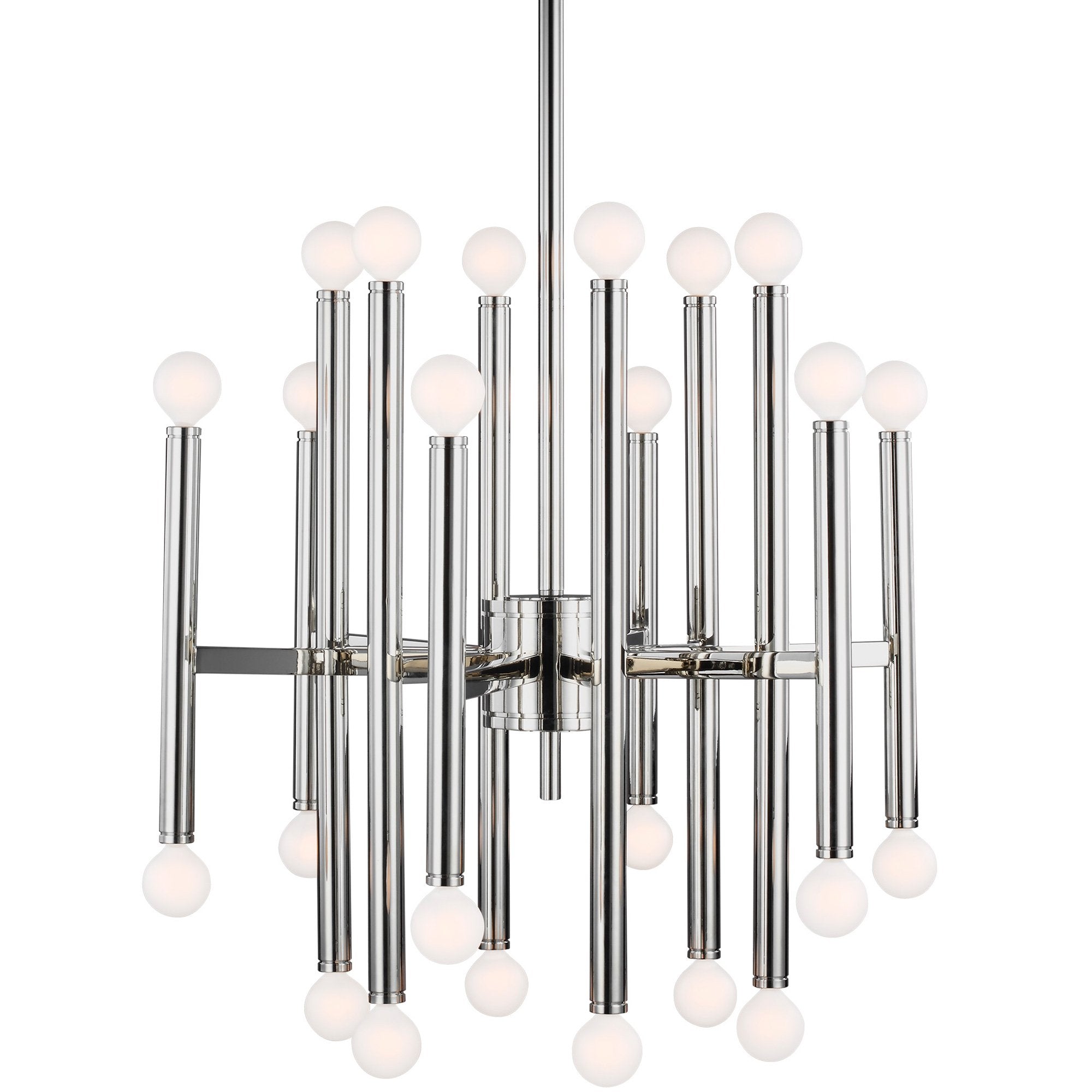 Beckham Medium Modern Chandelier - Polished Nickel Finish