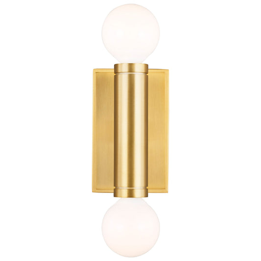 Beckham Modern Double Sconce - Burnished Brass Finish