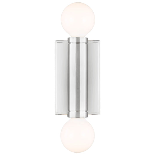 Beckham Modern Double Sconce - Polished Nickel Finish