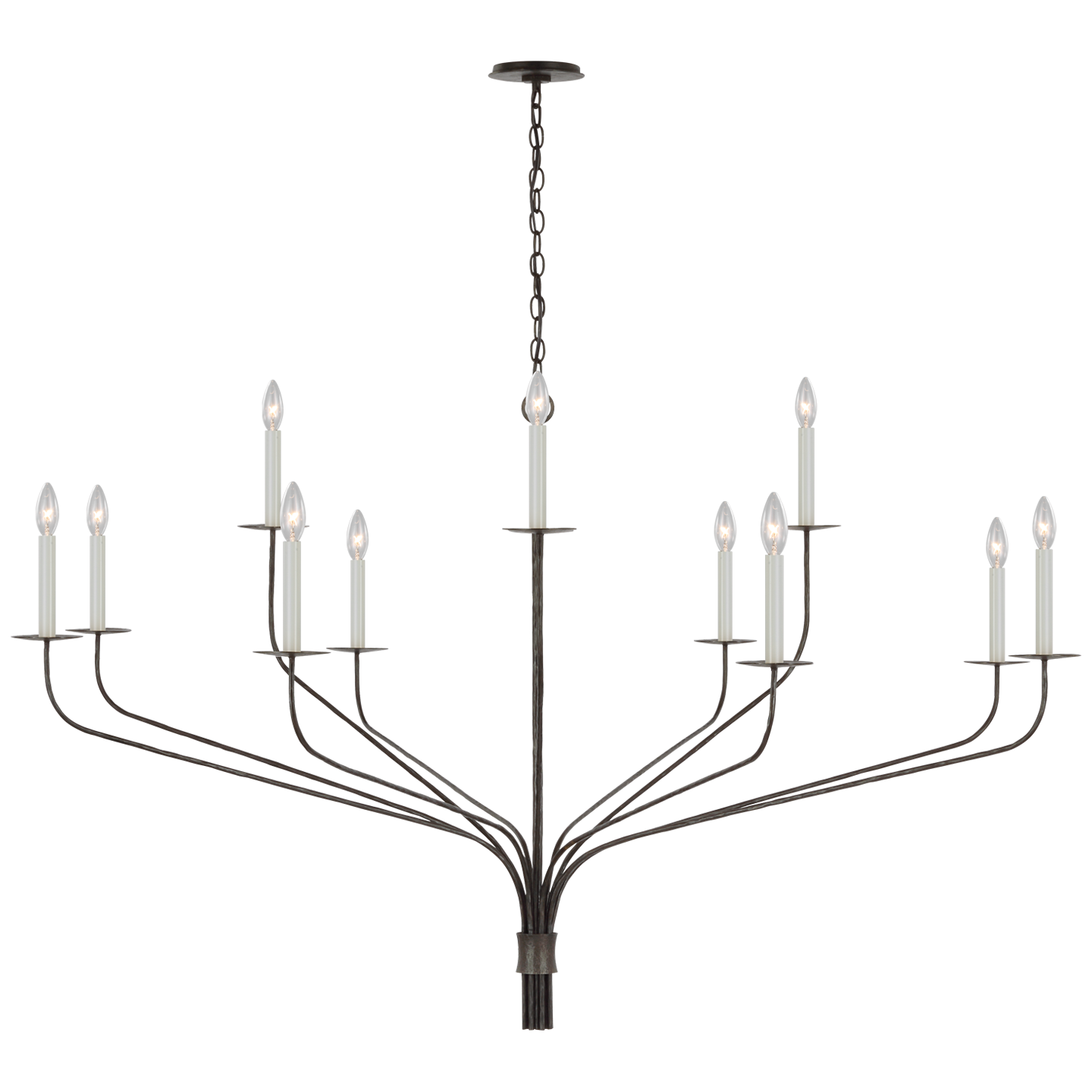 Belfair Grande Two-Tier Chandelier - Aged Iron Finish