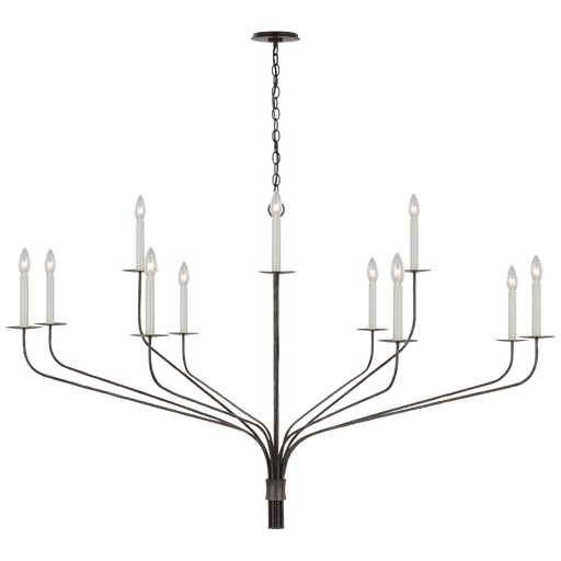 Belfair Grande Two-Tier Chandelier - Aged Iron Finish