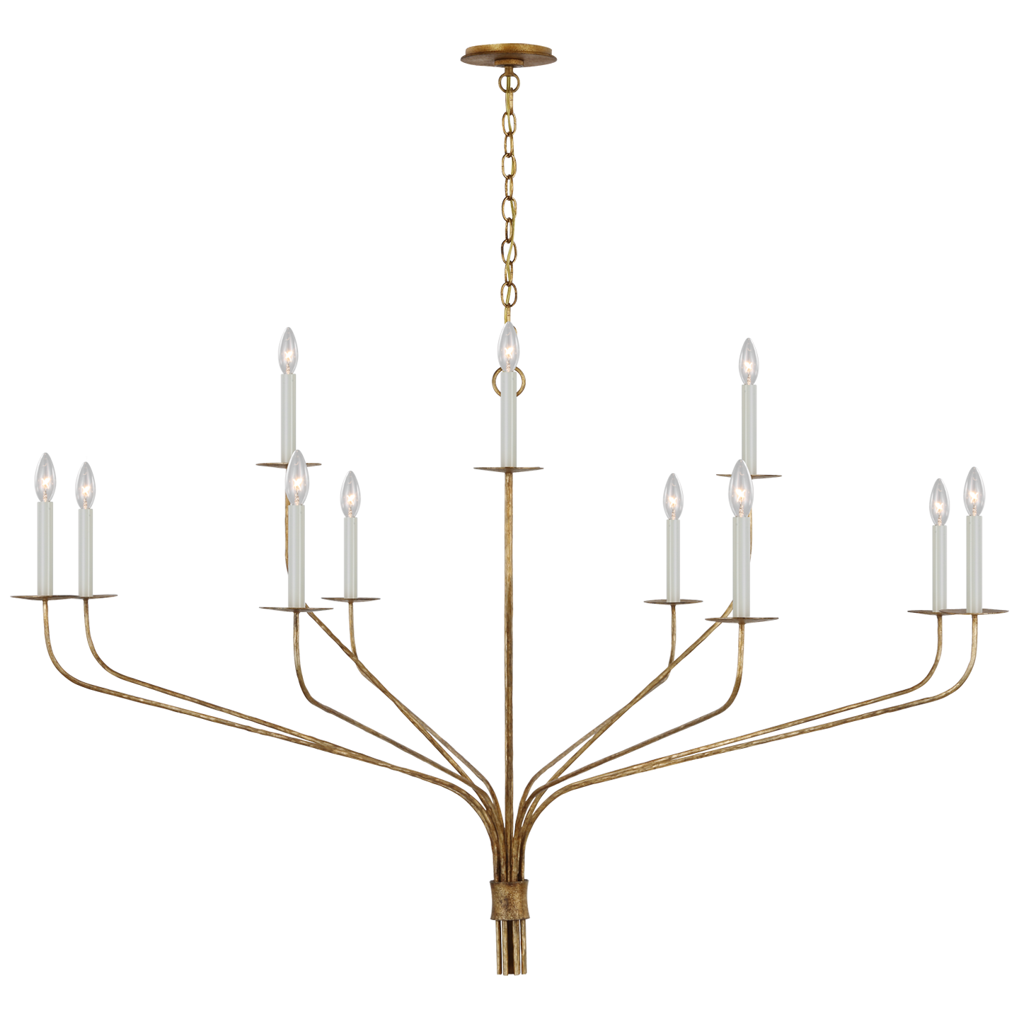 Belfair Grande Two-Tier Chandelier - Gilded Iron Finish