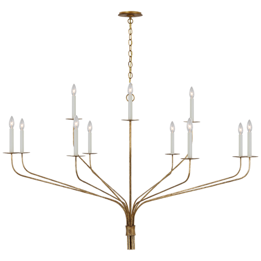 Belfair Grande Two-Tier Chandelier - Gilded Iron Finish