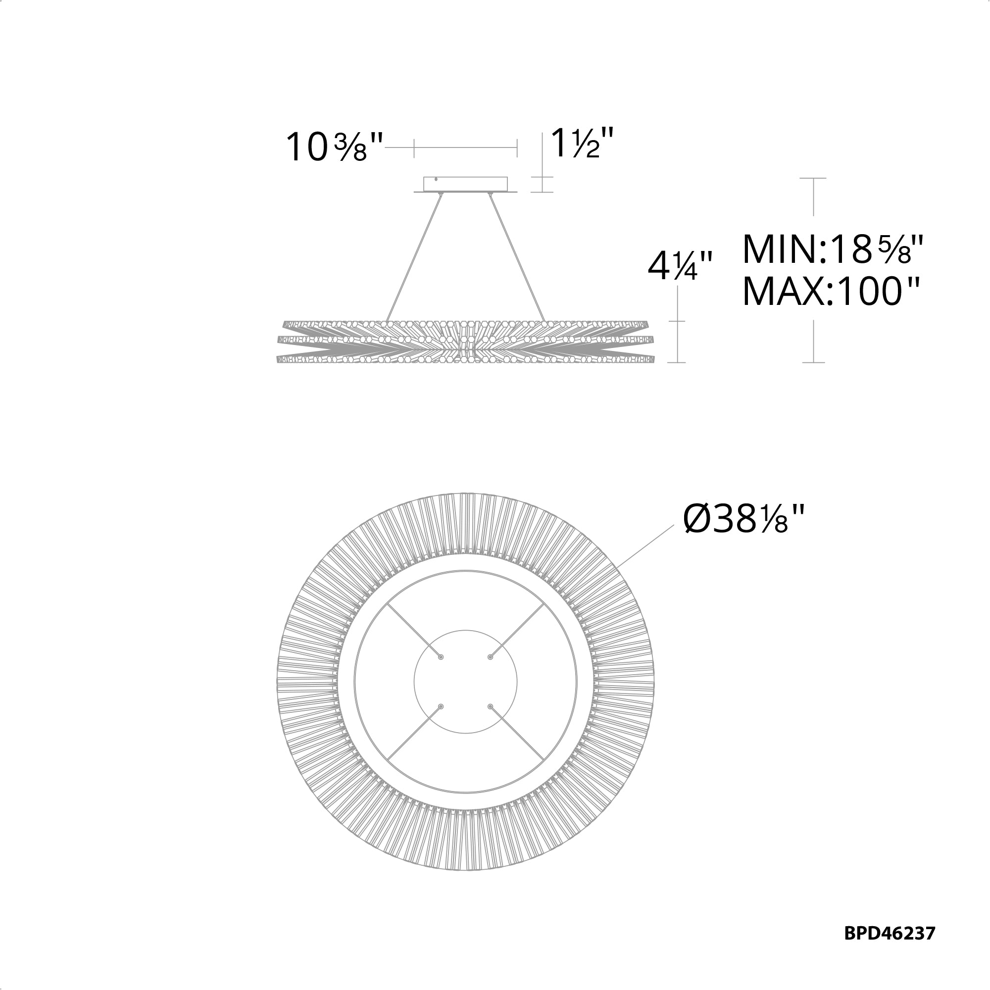 Benediction LED Chandelier - Diagram