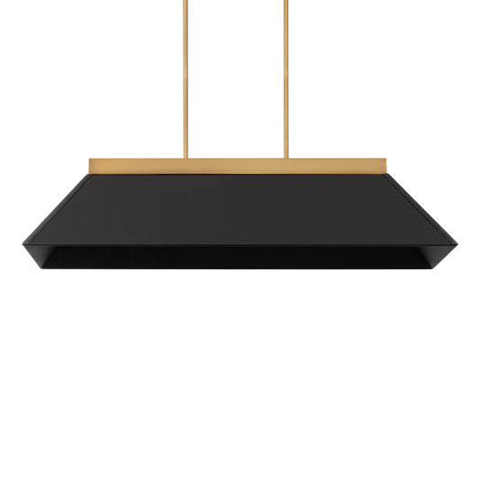 Bentley Linear Pendant - Black/Aged Brass