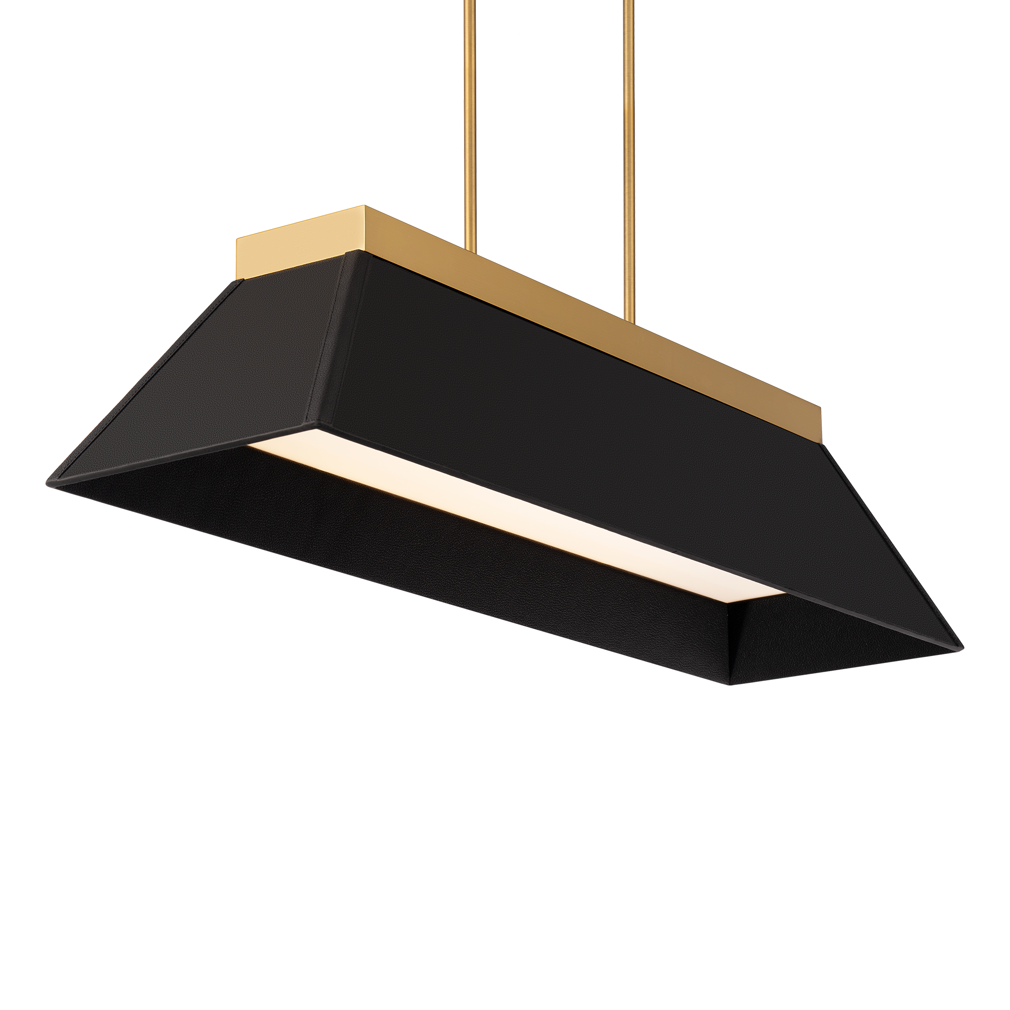 Bentley Linear Pendant - Black/Aged Brass