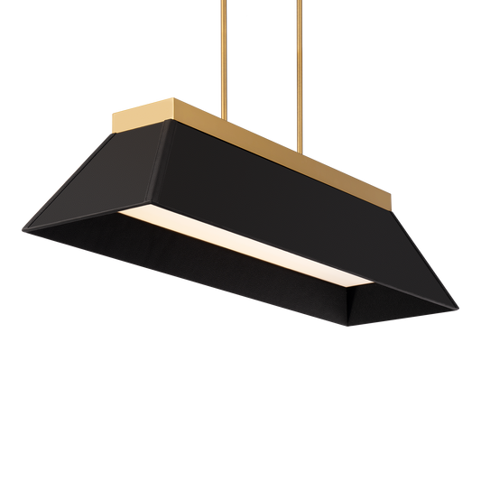 Bentley Linear Pendant - Black/Aged Brass