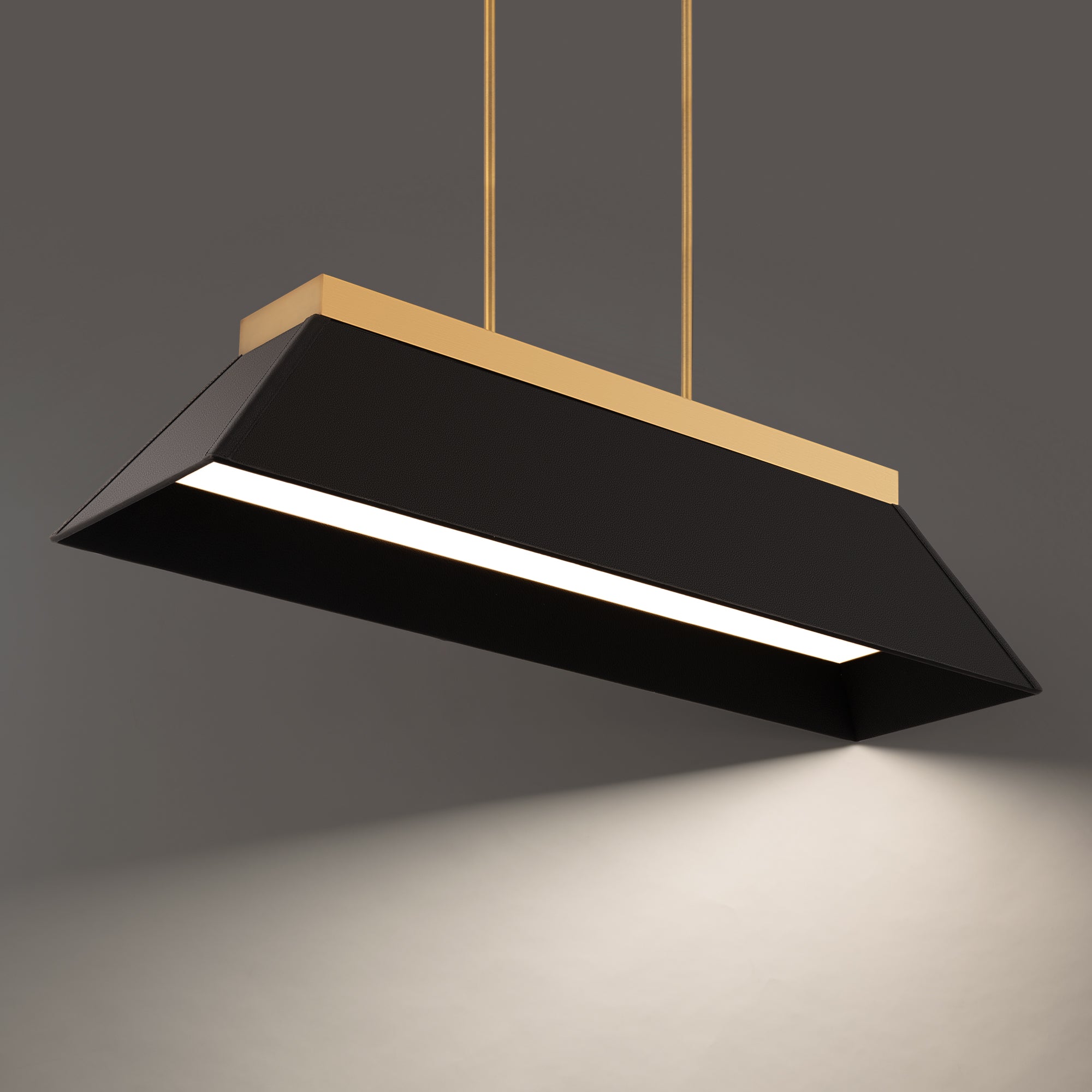 Bentley Linear Pendant - Black/Aged Brass