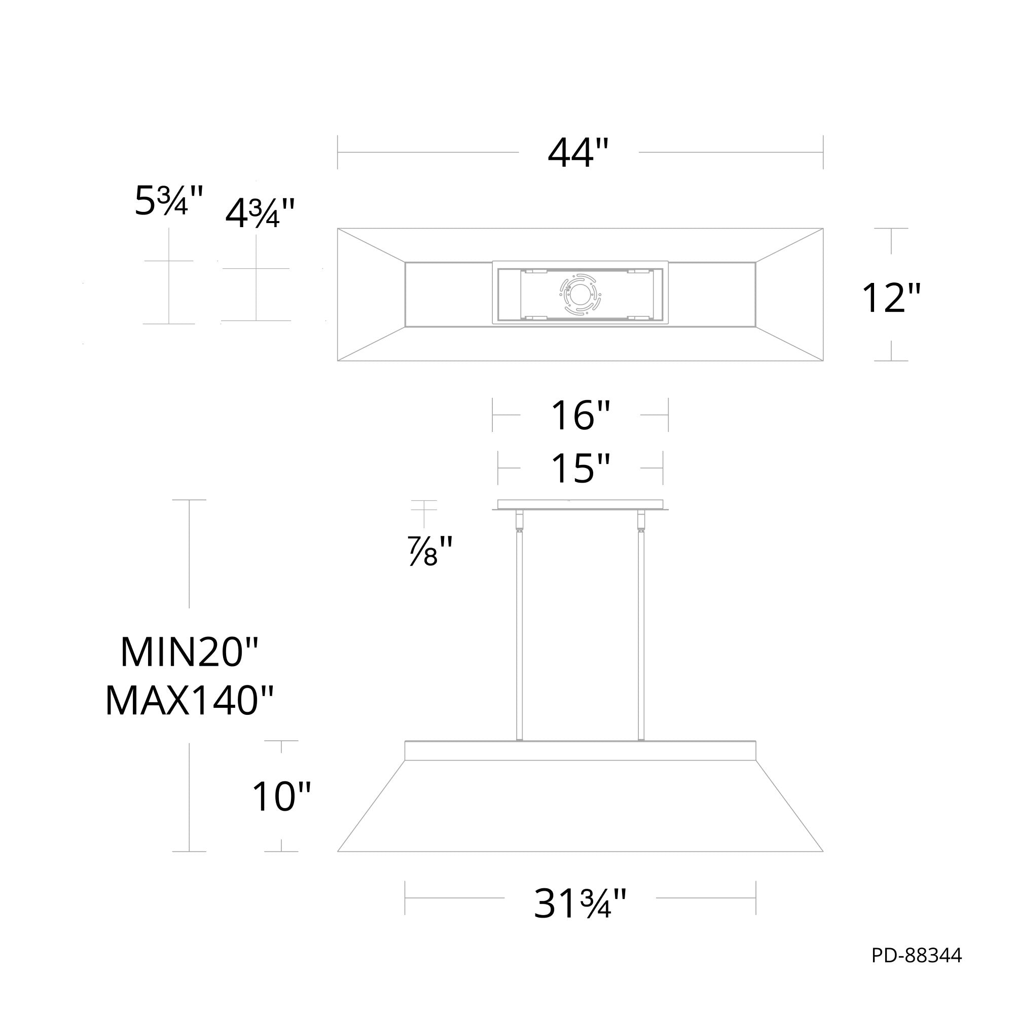 Bentley Linear Pendant - Diagram