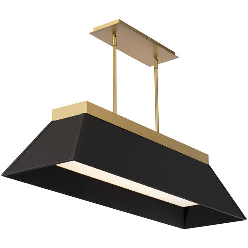 Bentley Linear Pendant - Black/Aged Brass