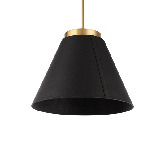 Bentley Pendant - Black/Aged Brass