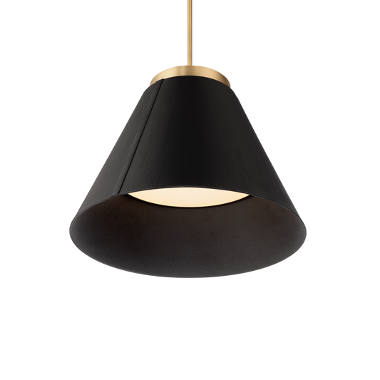 Bentley Pendant - Black/Aged Brass