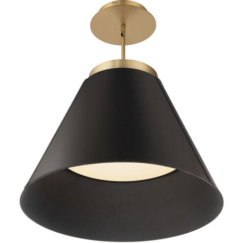 Bentley Pendant - Black/Aged Brass