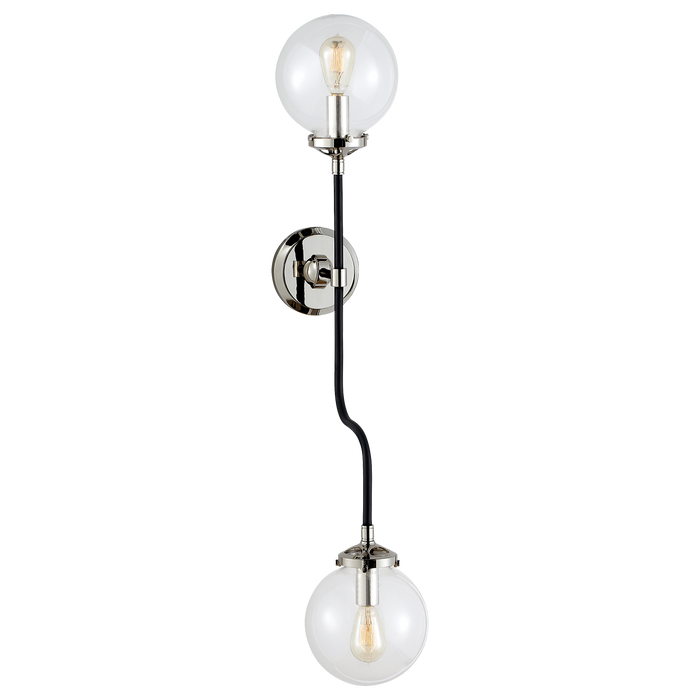 Bistro Double Wall Sconce Polished Nickel
