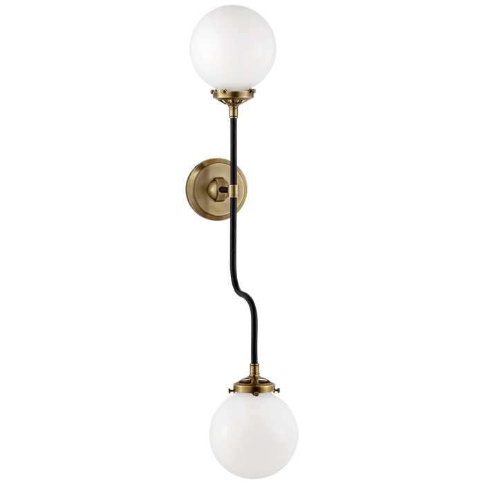 Bistro Double Wall Sconce Hand-Rubbed Antique Brass