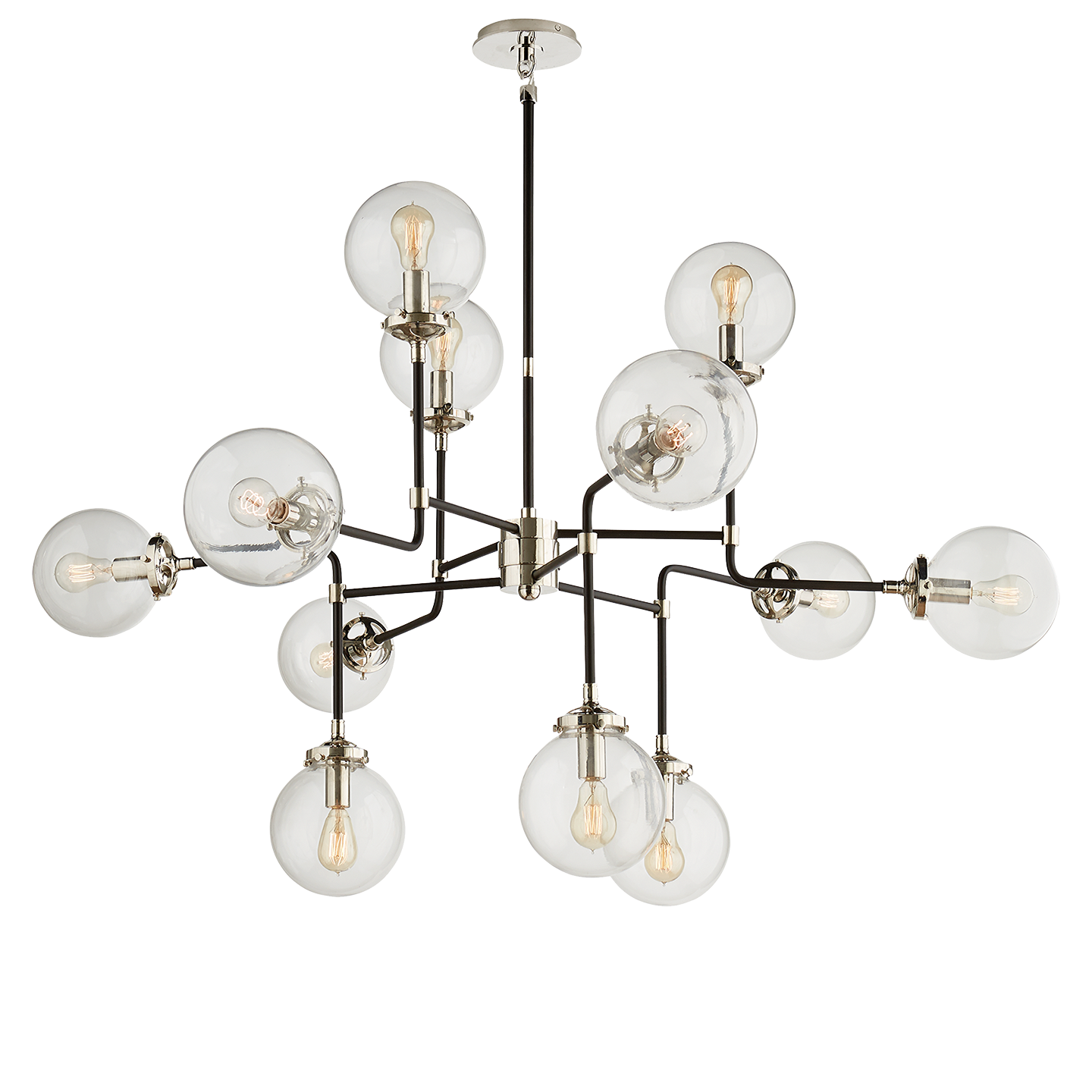 Bistro Medium Chandelier Polished Nickel