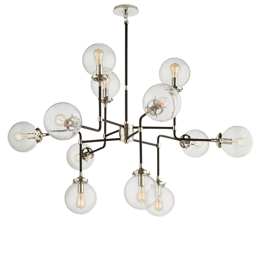 Bistro Medium Chandelier Polished Nickel