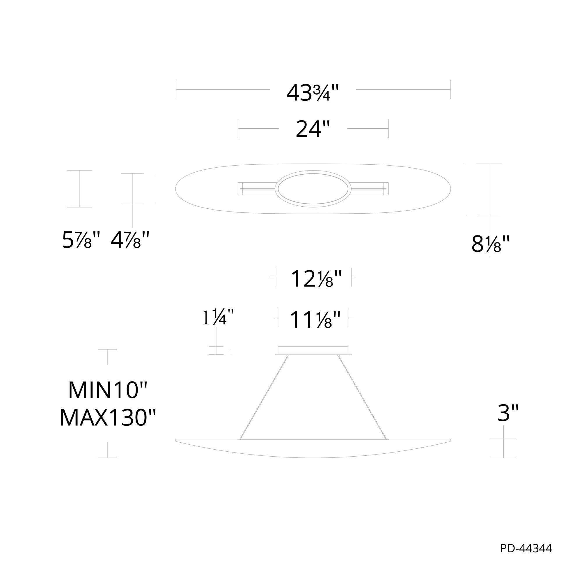 Black Jack Linear Pendant - Diagram