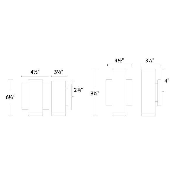 Block LED Outdoor Wall Light - Diagram