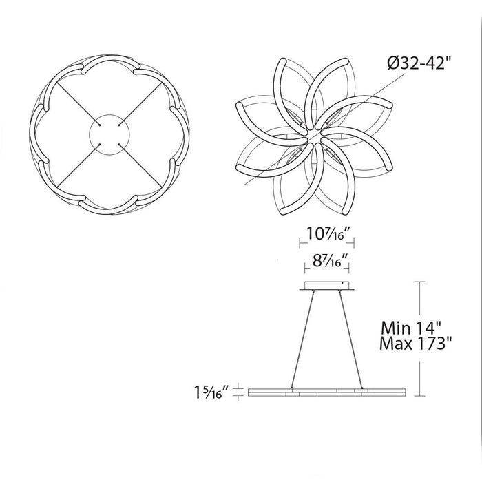 Bloom Chandelier - Diagram