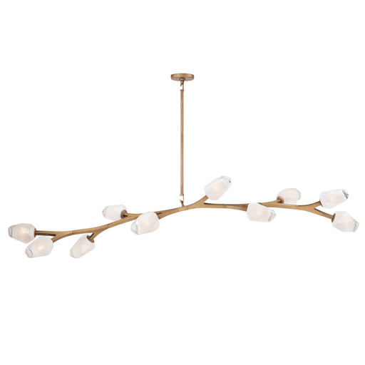 Blossom Large LED Linear Suspension - Natural Brass Finish