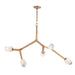 Blossom Small LED Linear Suspension - Natural Brass Finish