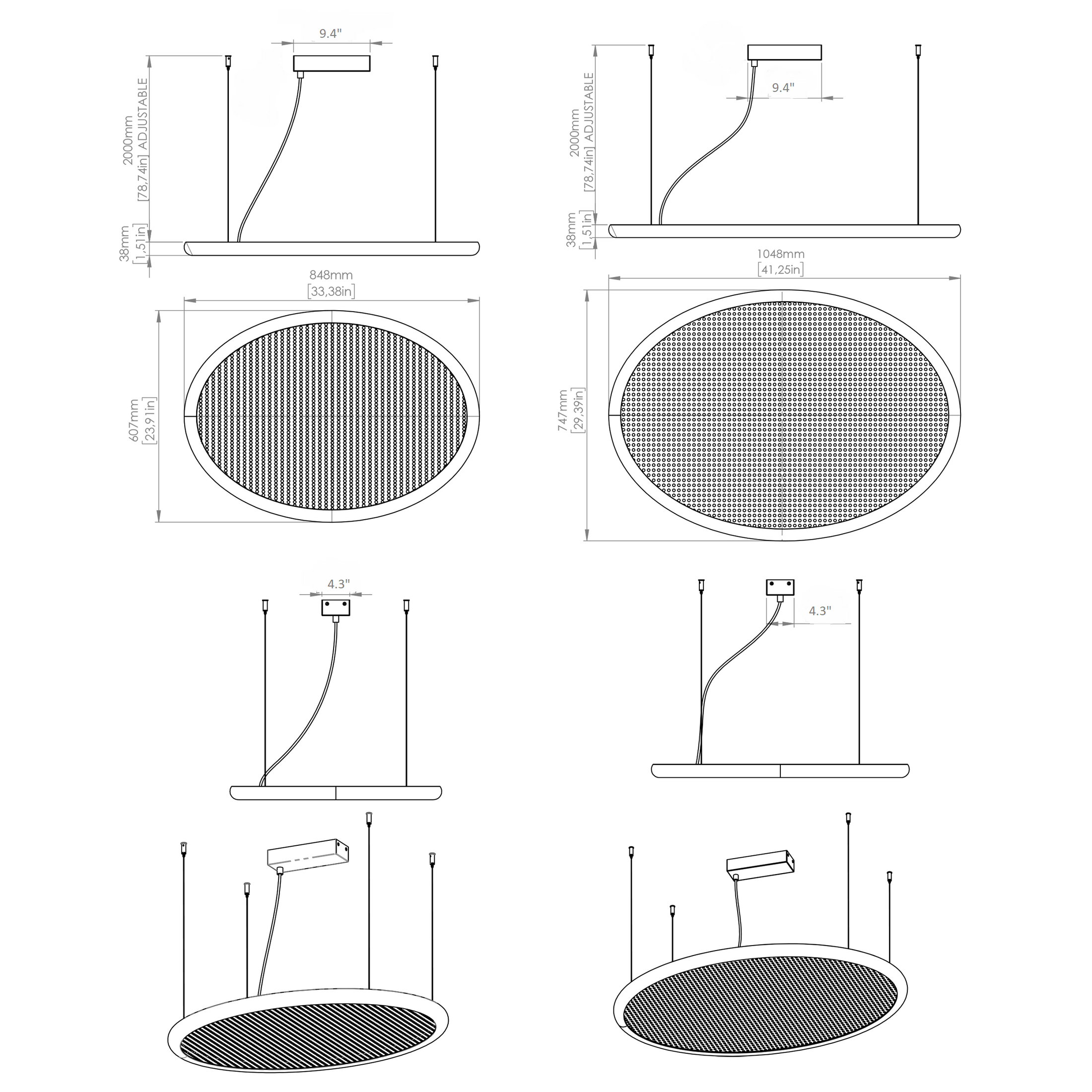 Bogotà LED Pendant - Diagram